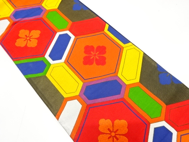 JAPANESE FUKURO OBI / WOVEN KIKKO WITH FLOWER